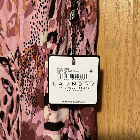 Laundry By Shelli Segal All Over Animal One Shoulder Midi Dress Exotic HD06D71 - Picture 3 of 15